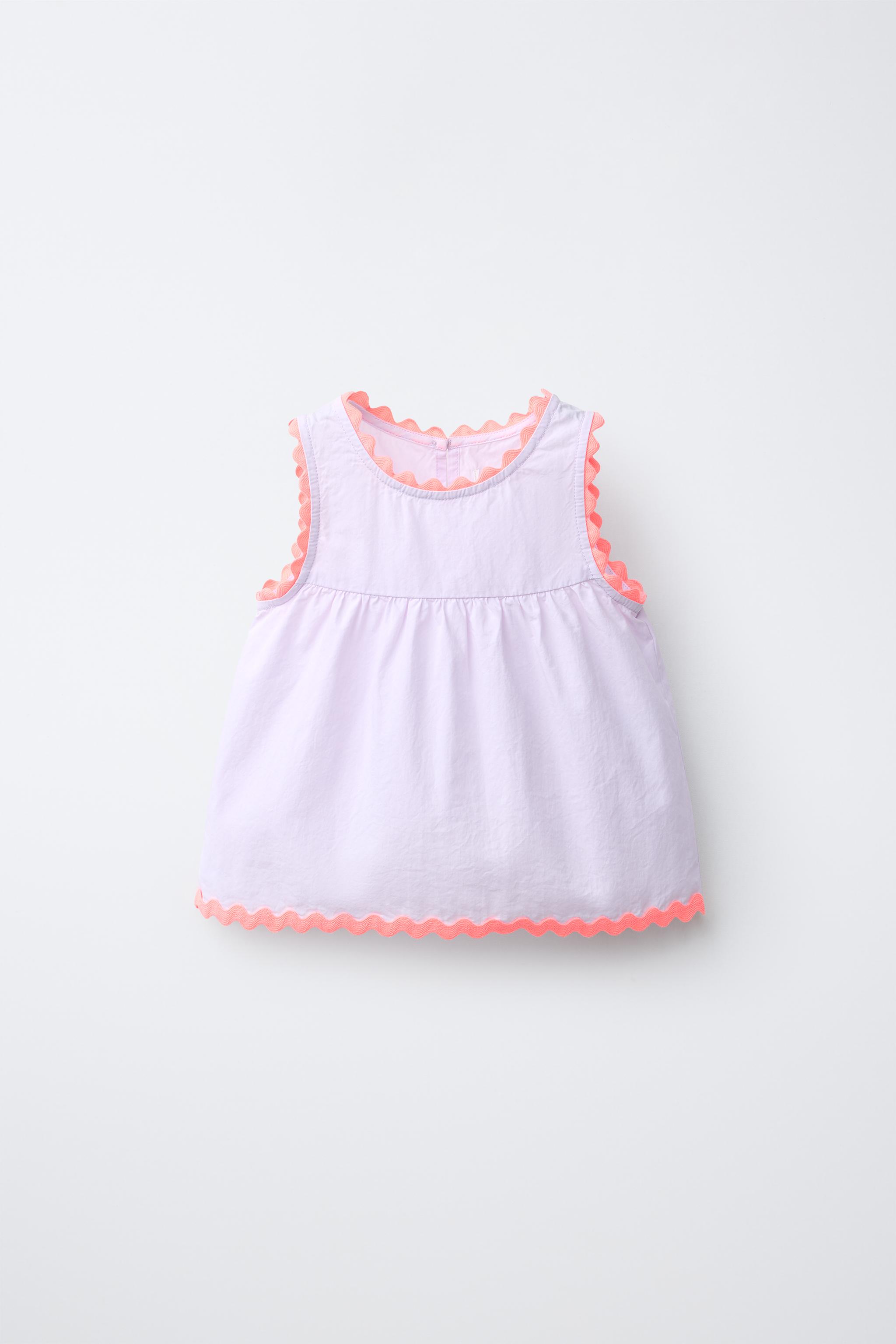 CASA LAWA X ZARA KIDS CONTRAST RUFFLE POPLIN TOP